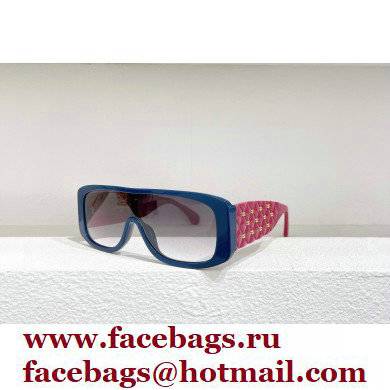 chanel Pink  &  Blue Shield Sunglasses 2022